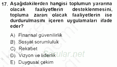 Yatırımcı İlişkileri Yönetimi 2014 - 2015 Ara Sınavı 17.Soru