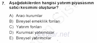 Yatırımcı İlişkileri Yönetimi 2014 - 2015 Ara Sınavı 7.Soru