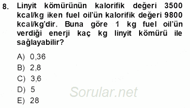 Elektrik Enerjisi Üretimi 2013 - 2014 Ara Sınavı 8.Soru