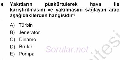 Elektrik Enerjisi Üretimi 2013 - 2014 Ara Sınavı 9.Soru