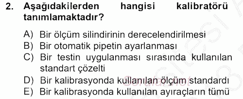 Veteriner Laboratuvar Teknikleri ve Prensipleri 2012 - 2013 Dönem Sonu Sınavı 2.Soru