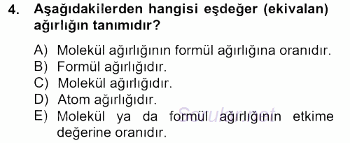 Veteriner Laboratuvar Teknikleri ve Prensipleri 2012 - 2013 Dönem Sonu Sınavı 4.Soru