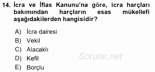 Damga Vergisi Ve Harçlar Bilgisi 2016 - 2017 Dönem Sonu Sınavı 14.Soru