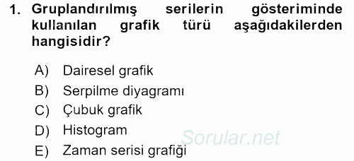 İstatistik 1 2015 - 2016 Tek Ders Sınavı 1.Soru