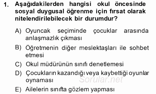 Özel Öğretim Yöntemleri 2 2013 - 2014 Ara Sınavı 1.Soru