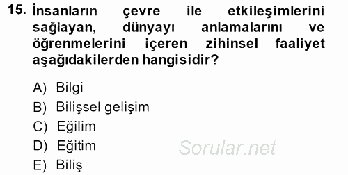 Özel Öğretim Yöntemleri 2 2013 - 2014 Ara Sınavı 15.Soru