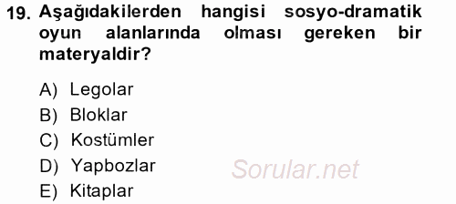 Özel Öğretim Yöntemleri 2 2013 - 2014 Ara Sınavı 19.Soru