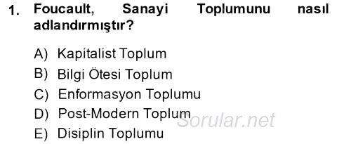 Yeni Teknolojiler ve Çalışma Hayatı 2013 - 2014 Ara Sınavı 1.Soru