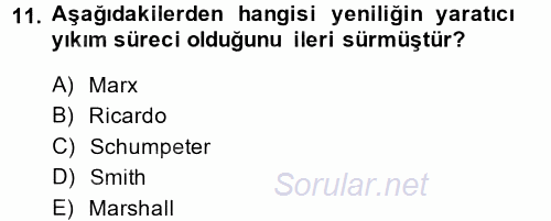 Yeni Teknolojiler ve Çalışma Hayatı 2013 - 2014 Ara Sınavı 11.Soru