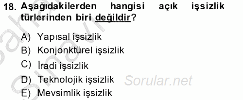 Yeni Teknolojiler ve Çalışma Hayatı 2013 - 2014 Ara Sınavı 18.Soru