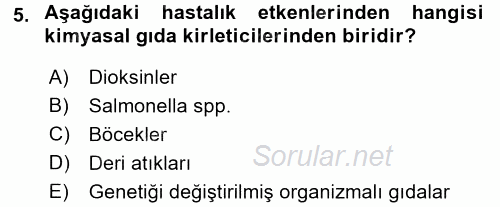 Veteriner Hizmetleri Mevzuatı ve Etik 2017 - 2018 3 Ders Sınavı 5.Soru