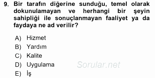 Veteriner Hizmetleri Mevzuatı ve Etik 2017 - 2018 3 Ders Sınavı 9.Soru