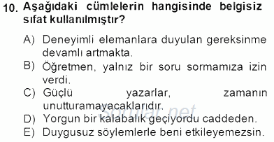 Türkçe Biçim Bilgisi 2014 - 2015 Ara Sınavı 10.Soru