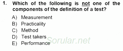 Yabancı Dil Öğretiminde Ölçme Ve Değerlendirme 1 2012 - 2013 Ara Sınavı 1.Soru