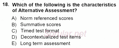 Yabancı Dil Öğretiminde Ölçme Ve Değerlendirme 1 2012 - 2013 Ara Sınavı 18.Soru