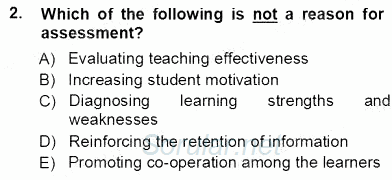 Yabancı Dil Öğretiminde Ölçme Ve Değerlendirme 1 2012 - 2013 Ara Sınavı 2.Soru