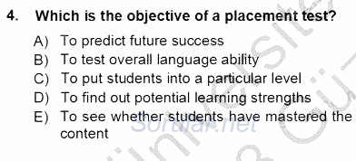 Yabancı Dil Öğretiminde Ölçme Ve Değerlendirme 1 2012 - 2013 Ara Sınavı 4.Soru