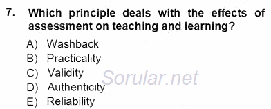 Yabancı Dil Öğretiminde Ölçme Ve Değerlendirme 1 2012 - 2013 Ara Sınavı 7.Soru