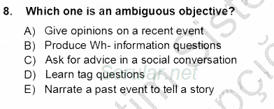 Yabancı Dil Öğretiminde Ölçme Ve Değerlendirme 1 2012 - 2013 Ara Sınavı 8.Soru