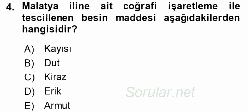 Gastronomi Ve Medya 2016 - 2017 Ara Sınavı 4.Soru