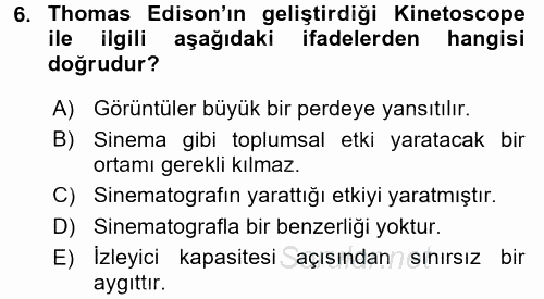 Gastronomi Ve Medya 2016 - 2017 Ara Sınavı 6.Soru