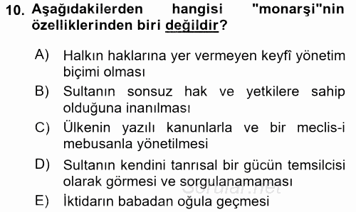 Yeni Türk Edebiyatına Giriş 2 2017 - 2018 Dönem Sonu Sınavı 10.Soru