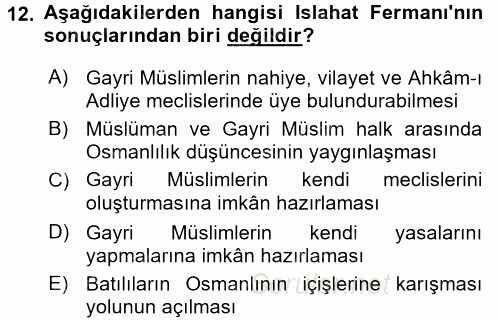 Yeni Türk Edebiyatına Giriş 2 2017 - 2018 Dönem Sonu Sınavı 12.Soru