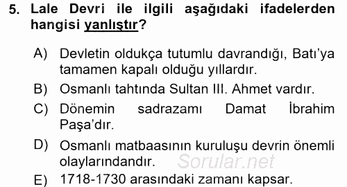 Yeni Türk Edebiyatına Giriş 2 2017 - 2018 Dönem Sonu Sınavı 5.Soru