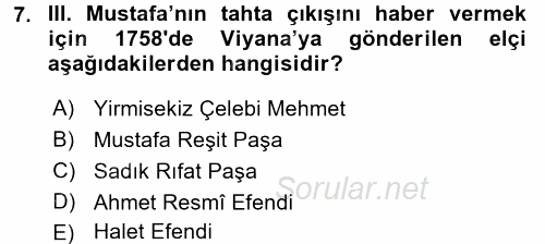 Yeni Türk Edebiyatına Giriş 2 2017 - 2018 Dönem Sonu Sınavı 7.Soru