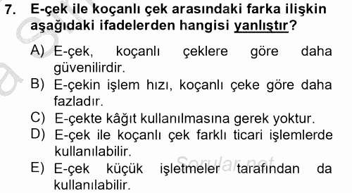Elektronik Ticaret 2012 - 2013 Ara Sınavı 7.Soru