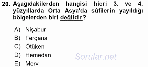 Türk Halk Şiiri 2016 - 2017 Ara Sınavı 20.Soru