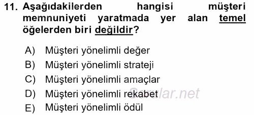 Reklamcılık 2015 - 2016 Dönem Sonu Sınavı 11.Soru