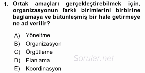 Rekreasyon Yönetimi 2015 - 2016 Dönem Sonu Sınavı 1.Soru