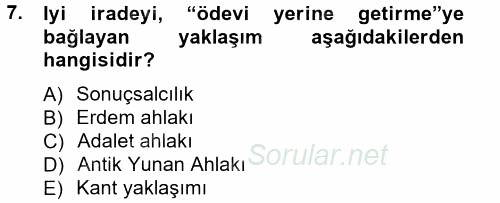 İşletmelerde Sosyal Sorumluluk Ve Etik 2012 - 2013 Ara Sınavı 7.Soru