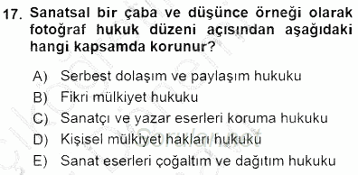 Fotoğrafın Kullanım Alanları 2015 - 2016 Dönem Sonu Sınavı 17.Soru