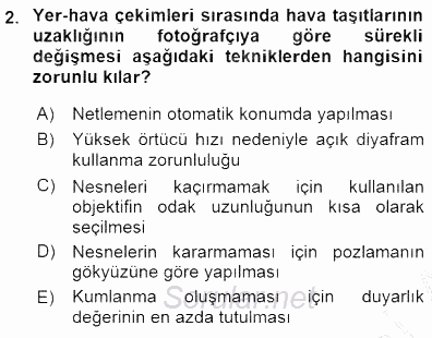 Fotoğrafın Kullanım Alanları 2015 - 2016 Dönem Sonu Sınavı 2.Soru