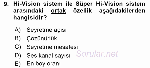 Hareketli Görüntünün Tarihi 2017 - 2018 3 Ders Sınavı 9.Soru