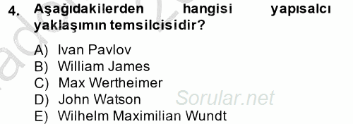 Davranış Bilimleri 2 2014 - 2015 Ara Sınavı 4.Soru