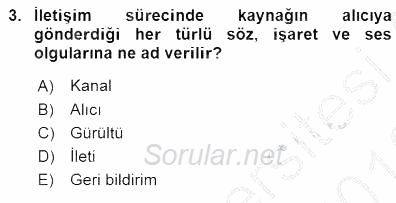 Toplum ve İletişim 2015 - 2016 Dönem Sonu Sınavı 3.Soru