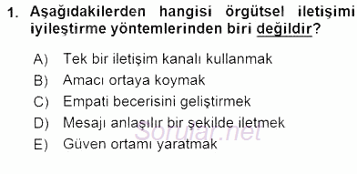 Yönetim ve Organizasyon 2 2015 - 2016 Ara Sınavı 1.Soru