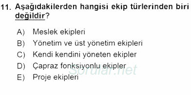Yönetim ve Organizasyon 2 2015 - 2016 Ara Sınavı 11.Soru