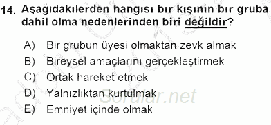 Yönetim ve Organizasyon 2 2015 - 2016 Ara Sınavı 14.Soru