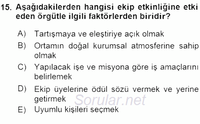 Yönetim ve Organizasyon 2 2015 - 2016 Ara Sınavı 15.Soru