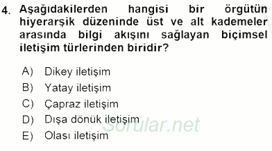 Yönetim ve Organizasyon 2 2015 - 2016 Ara Sınavı 4.Soru
