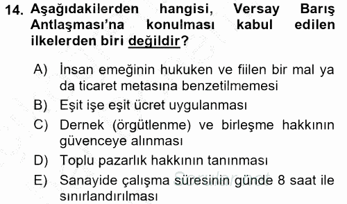 Uluslararası Sosyal Politika 2016 - 2017 Ara Sınavı 14.Soru