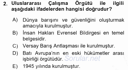 Uluslararası Sosyal Politika 2016 - 2017 Ara Sınavı 2.Soru