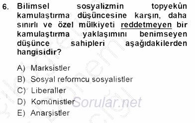 Sosyal Politika 2014 - 2015 Ara Sınavı 6.Soru