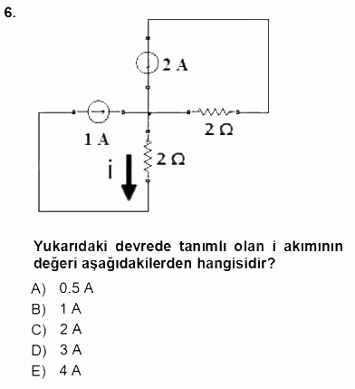 Devre Analizi 2012 - 2013 Ara Sınavı 6.Soru