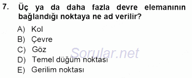 Devre Analizi 2012 - 2013 Ara Sınavı 7.Soru