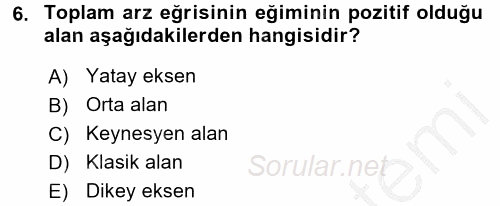 Maliye Politikası 1 2016 - 2017 3 Ders Sınavı 6.Soru